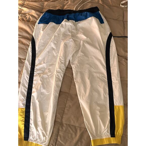 Vtg Nike Pants Mens XL White Yellow Track Windbreaker Jogger Cargo Swoosh - Picture 8 of 13